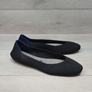 Rothy's Classic Black Square  Women's Knit Ballet Flats Shoes Sz 10.5